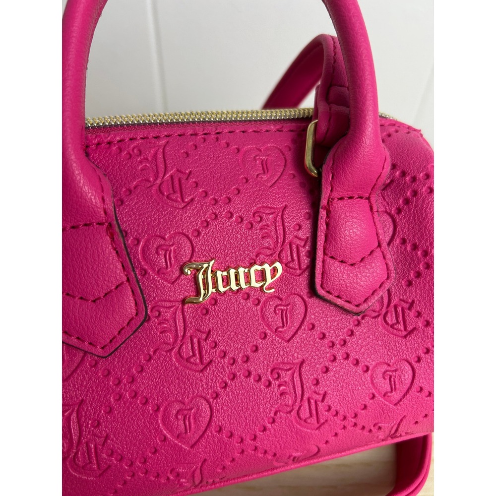 Juicy Couture Hot Pink Mini Satchel‎ Crossbody Purse Y2K bimbocore barbie - Picture 2 of 6